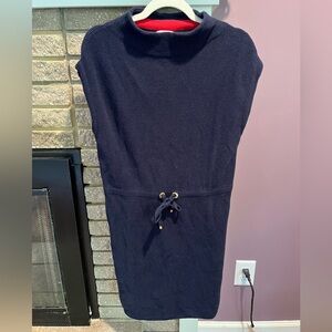 LILLY PULITZER Blue Waffle Knit Textured Shirt Dress with Cinched Waist …